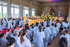 Quang cảnh Lễ an vị Phật, tưởng niệm Hòa thượng Thích Thiện Đạt tại chùa Lộc Tân (xã Tam Xuân, TP.Đà Nẵng)