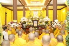 Trang nghiêm Lễ truy niệm Hòa thượng Thích Phước Minh tại chùa Long Hoa (P.Tam Kỳ) vào sáng nay, 15-5