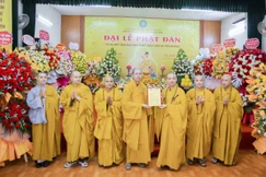 Tân Ban Đại diện Phật giáo liên xã Yên Khánh nhận quyết định chuẩn y nhân sự