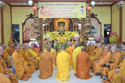 Trang nghiêm Lễ tưởng niệm Bồ-tát Thích Quảng Đức tại tổ đình Quán Thế Âm - di tích cuối cùng của ngài - Ảnh: Nguyên Tài/BGN