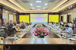 Quang cảnh Hội nghị tiếp xúc, trao đổi về công tác quản lý nhà nước đối với Phật giáo trên địa bàn tỉnh Thái Nguyên