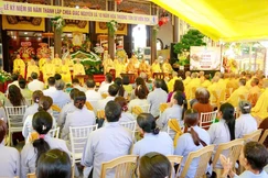 Quảng cảnh buổi lễ tại chùa Giác Nguyên (xã Thăng Bình, TP.Đà Nẵng)