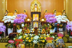 Giác linh đài Hòa thượng Thích Chơn Trí tại chùa Phước Trí (xã Hóc Môn, TP.HCM) 