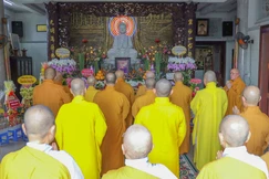 Trang nghiêm Lễ tưởng niệm Hòa thượng Thích Mật Nguyện tại chùa Linh Quang (P.Bình Lợi Trung, TP.HCM) - Ảnh: Nguyên Tài/BGN