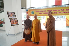 Thượng tọa Thích Chiếu Tuệ trực tiếp chỉ đạo công tác chuẩn bị Đại hội đại biểu Phật giáo tỉnh Hà Tĩnh - Ảnh: Quảng Hậu/BGN