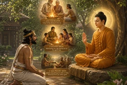 "Nếu Bà-la-môn nào siêng năng, tùy thời cúng dường, cung kính, lễ bái, phụng sự ba thứ lửa thì sự bố thí này đưa đến an vui. Là ba thứ lửa nào? Một là lửa cội nguồn, hai là lửa gia đình, ba là lửa phước điền"