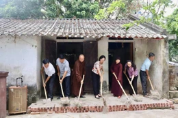 Ban Trị sự GHPGVN tỉnh Ninh Bình, Ủy ban MTTQVN tỉnh và chính quyền địa phương thực hiện khởi công xây dựng nhà Đại đoàn kết