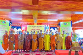 Tân Ban Trị sự Phật giáo huyện Tri Tôn ra mắt và phát biểu nhận nhiệm vụ tại hội nghị