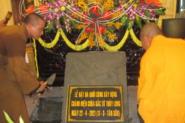 Đặt đá xây dựng chánh điện chùa Sắc tứ Thủy Long