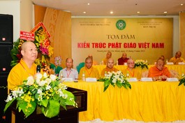 Tọa đàm Kiến trúc Phật giáo Việt Nam tại Hội trường khách sạn Vissai Sài Gòn sáng 25-9-2022