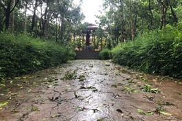 Ghi nhận cảnh tại chùa Bảo Lâm, phường Đúc, thành phố Huế sáng 28-9