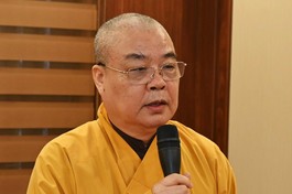 Hòa thượng Thích Thanh Nhiễu, Phó Chủ tịch Thường trực Hội đồng Trị sự, Trưởng ban Tổ chức Đại hội - Ảnh: Tường Long/BGN