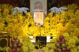 Chân dung Đại lão Hòa thượng Thích Minh Thông được tôn trí tại chùa Vĩnh Nghiêm (Q.3, TP.HCM) - Ảnh: Bảo Toàn/BGN