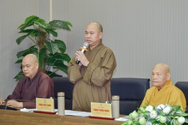 Thượng tọa Thích Đức Thiện trong phiên họp Ban Thư ký Đại lễ Vesak Liên Hiệp Quốc 2025, diễn ra ngày 13-9-2024 tại TP.HCM - Ảnh: Quảng Đạo/BGN