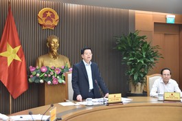 Phó Thủ tướng Mai Văn Chính ghi nhận sự cố gắng của các bộ, ngành, cơ quan, địa phương, Giáo hội Phật giáo Việt Nam thời gian qua đã tích cực triển khai chỉ đạo của Ban Bí thư, Chính phủ liên quan đến tổ chức Đại lễ Vesak 2025 - Ảnh: VGP/Giang Thanh