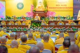Hội nghị Ban Thường trực Hội đồng Trị sự GHPGVN mở rộng quyết định Đại hội đại biểu Phật giáo các tỉnh, thành phố và toàn quốc diễn ra sớm, trong năm 2026 - Ảnh: Đăng Huy