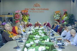 Hội nghị Ban Thư ký ABCP lần thứ 14 đã tiếp tục chương trình nghị sự vào chiều 7-10 tại phòng Hội thảo trực tuyến thuộc Thư viện Trí Quảng, Học viện Phật giáo VN tại TP.HCM (xã Lê Minh Xuân, H.Bình Chánh) - Ảnh: Văn Phúc