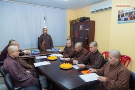 Thượng tọa Thích Tâm Hải phát biểu khai mạc buổi tổng kết hoạt động Phật sự năm 2020 