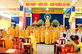 Tân Ban Trị sự GHPGVN TP.Thuận An nhiệm kỳ 2021-2026 ra mắt Đại hội