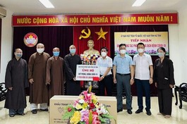 Ban Trị sự GHPGVN tỉnh Hà Tĩnh ủng hộ 70 triệu đồng cùng 5 nghìn khẩu trang phục vụ phòng Covid-19
