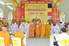 Tân Ban Trị sự Phật giáo thị xã Giá Rai nhiệm kỳ 2021-2026 ra mắt đại hội
