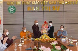 Ban Dân tộc và Tôn giáo tỉnh chúc Tết Ban Trị sự GHPGVN tỉnh Bạc Liêu