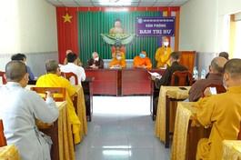 Quang cảnh buổi họp của Ban Trị sự GHPGVN tỉnh Hậu Giang