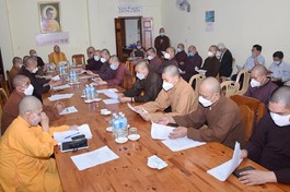 Chư tôn đức Ban Trị sự GHPGVN tỉnh Quảng Trị họp thống nhất công tác tổ chức đại hội