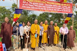 Ban Trị sự GHPGVN tỉnh khởi công xây dựng cầu Kênh Ngang 