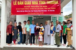 Đoàn đã bàn giao nhà đến hộ nghèo tại huyện Cù Lao Dung, tỉnh Sóc Trăng