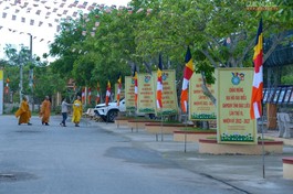 Cờ Phật giáo, pano chào mừng Đại hội đại biểu Phật giáo tỉnh Bạc Liêu lần thứ VI