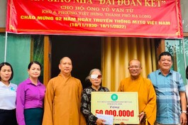 Quảng Ninh: Ban Trị sự Phật giáo tỉnh trao nhà đại đoàn kết đến hộ nghèo