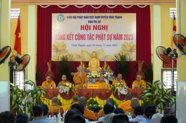 Hội nghị tổng kết hoạt động Phật sự năm 2023 của Ban Trị sự GHPGVN H.Vĩnh Thạnh