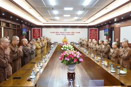 Ban Thường trực Ban Trị sự GHPGVN tỉnh Thái Nguyên họp tại chùa Phù Liễn