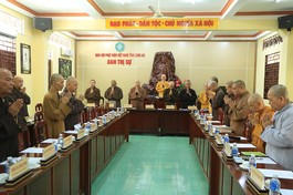 Ban Thường trực Ban Trị sự tỉnh họp thường kỳ tại chùa Thiên Châu