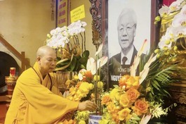 Nhiều cơ sở, tự viện Phật giáo tưởng niệm Tổng Bí thư Nguyễn Phú Trọng (1944-2024)