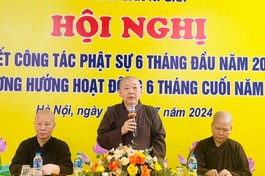 Ni trưởng Thích Đàm Thành chủ trì hội nghị sơ kết 6 tháng đầu năm 2024 của Phân ban Ni giới TP.Hà Nội