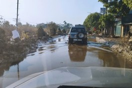 Đường vào xã Đào Thịnh, H.Trấn Yên, Yên Bái sau bão lũ