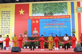 Cắt băng khánh thành, đưa vào sử dụng công trình thể dục thể thao tại chùa Linh Nguyên và Pháp Minh