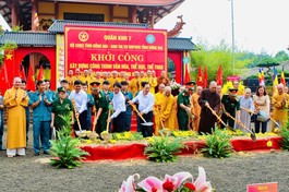 Bộ Tư lệnh Quân khu 7, Bộ Chỉ huy Quân sự tỉnh cùng Ban Trị sự tỉnh khởi công công trình thể dục, thể thao tại chùa Tỉnh Hội