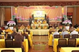 Ban Thường trực Ban Trị sự GHPGVN tỉnh họp về sáp nhập Trường Trung cấp Phật học