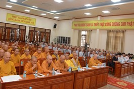 Đại biểu tham dự Hội nghị tổng kết công tác Phật sự năm 2025 và triển khai Phật sự năm 2026