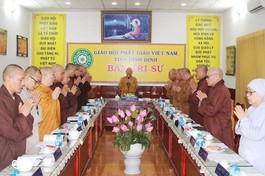 Ban Thường trực Ban Trị sự GHPGVN tỉnh Bình Định họp, triển khai đại hội Phật giáo cấp huyện