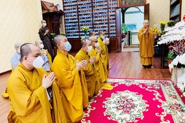 Chư tôn đức Phật giáo quận 3 đảnh lễ đến Hòa thượng Thích Thiện Nhơn, Chủ tịch Hội đồng Trị sự