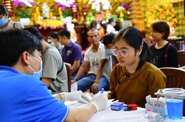 Hiến máu đầu Xuân Quý Mão tại chùa Giác Ngộ (Q.10, TP.HCM)