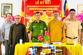 Ban Trị sự GHPGVN H.Đức Linh và Công an huyện ký kết phối hợp tuyên truyền về trật tự an toàn giao thông