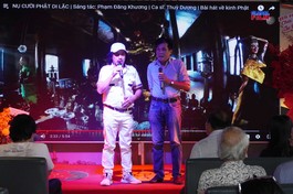 Nhạc sĩ Phạm Đăng Khương (bên trái) chia sẻ về nhân duyên sáng tác nhạc Phật giáo