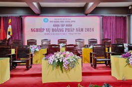 Hội trường tu viện Khánh An (Q.12, TP.HCM) vào sáng 4-4