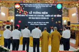Buổi lễ diễn ra tại Văn phòng Ban Trị sự quận - chùa Giác Sanh