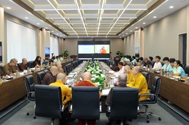 Phiên họp thứ ba giữa ICDV và GHPGVN rà soát về chương trình Đại lễ Vesak Liên Hiệp Quốc 2025 - Ảnh: Nguyên Tài/BGN